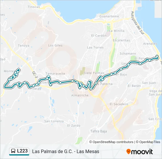 L223 Bus Line Map