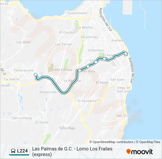L224 Bus Line Map