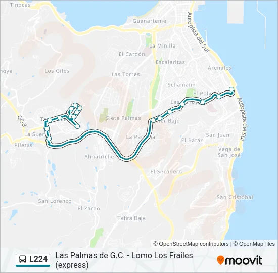 L224 Bus Line Map