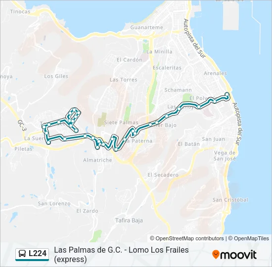 L224 Bus Line Map