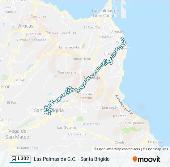 L302 Bus Line Map