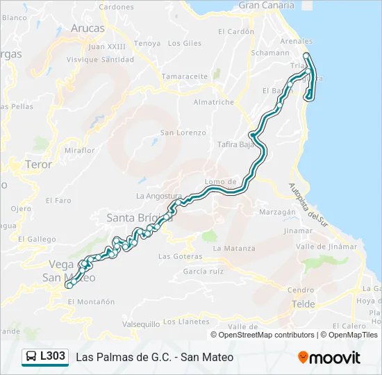 L303 Bus Line Map