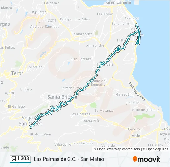 L303 Bus Line Map