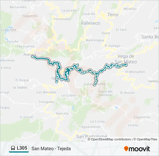 L305 Bus Line Map