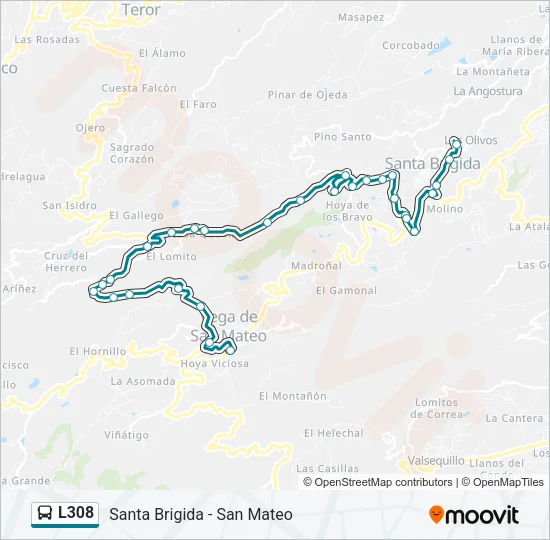 L308 Bus Line Map