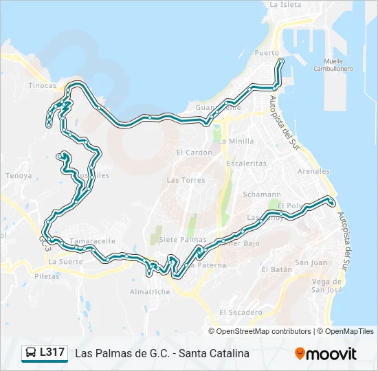 L317 Bus Line Map