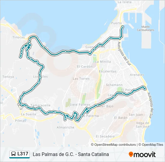 L317 Bus Line Map