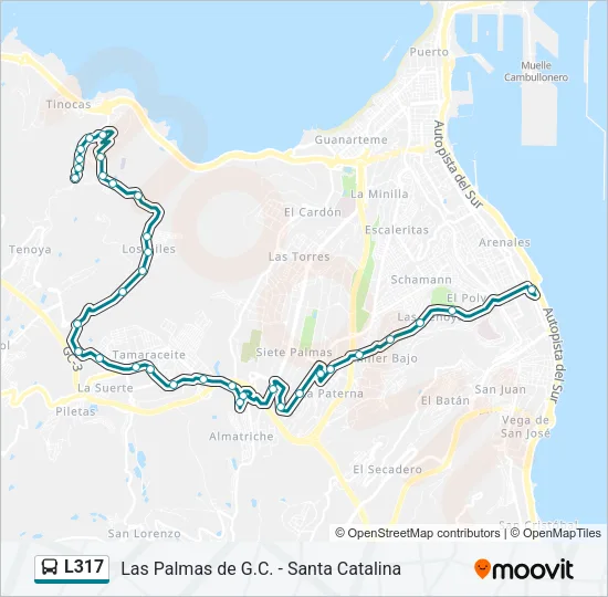 L317 Bus Line Map