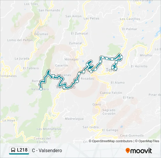 L218 Bus Line Map
