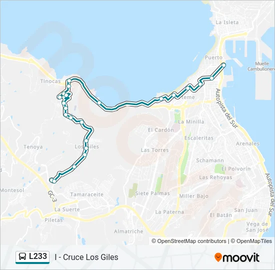 L233 Bus Line Map