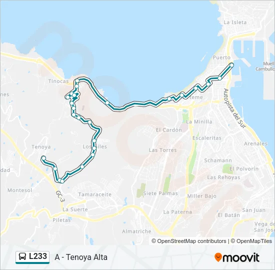 L233 Bus Line Map