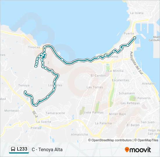 L233 Bus Line Map