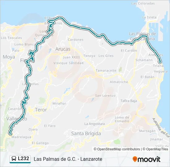 L232 Bus Line Map