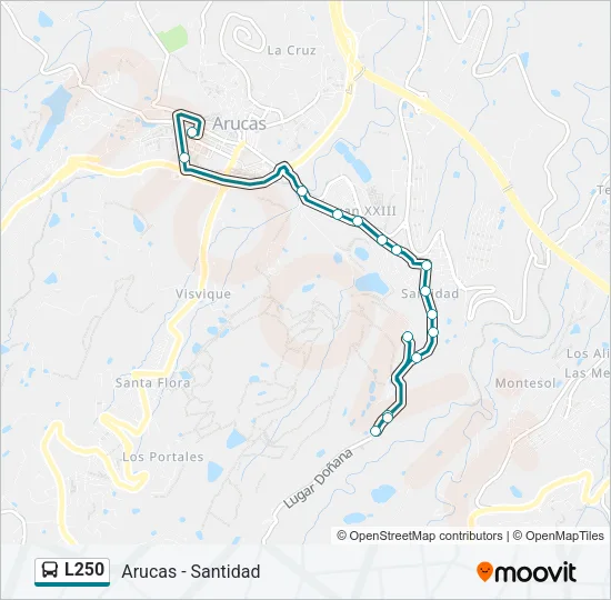 L250 Bus Line Map