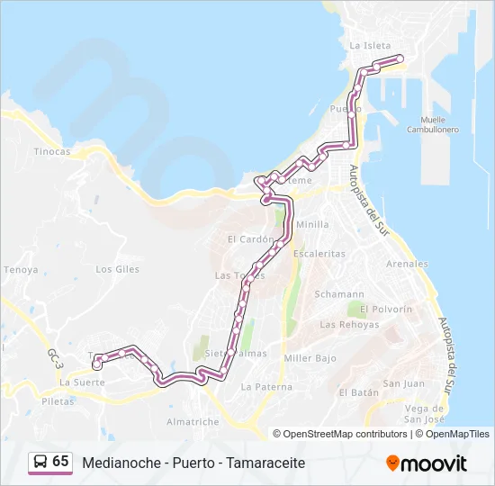 65 Bus Line Map