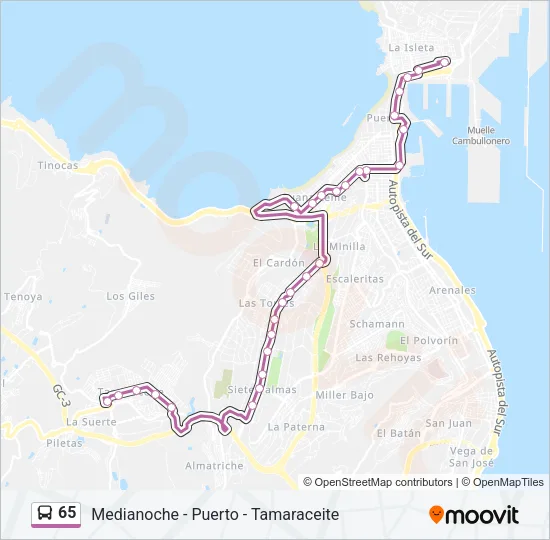 65 Bus Line Map