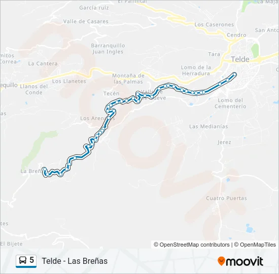 5 bus Mapa de línia