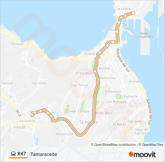 X47 Bus Line Map