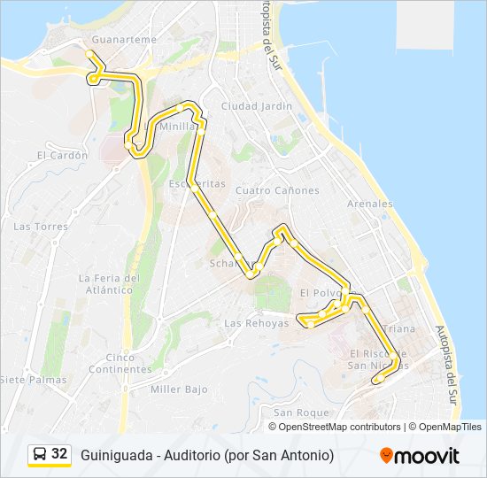 Mapa de 32 de autobús