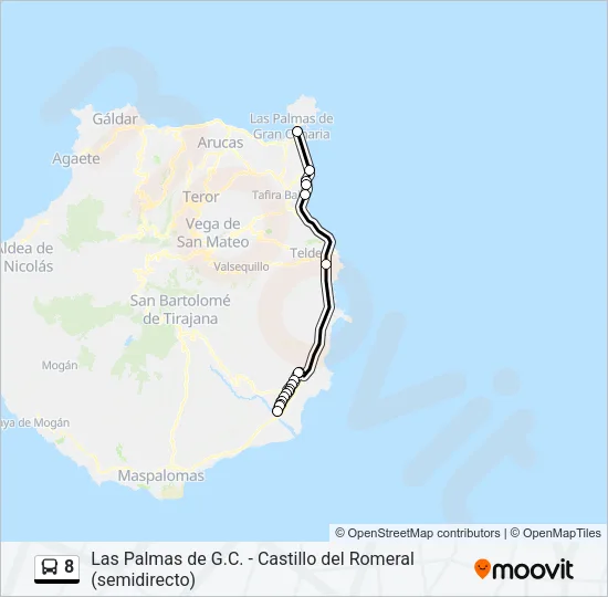 8 Bus Line Map