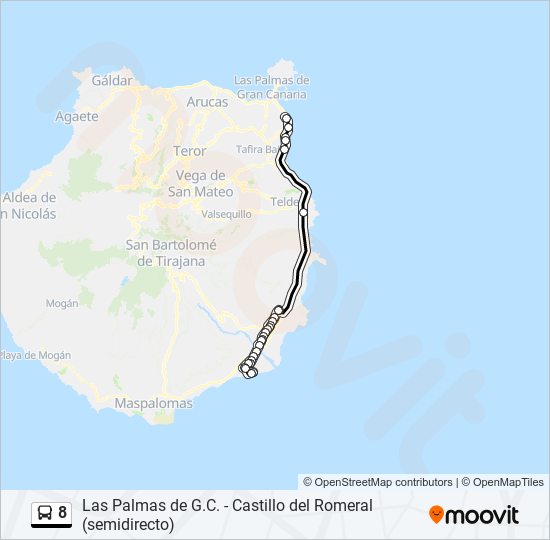 Mapa de 8 de autobús