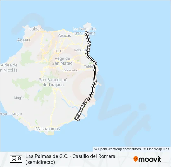 8 Bus Line Map