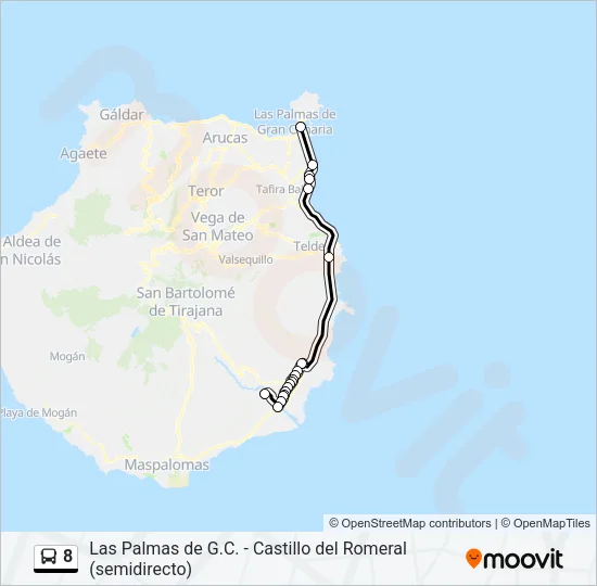 8 Bus Line Map