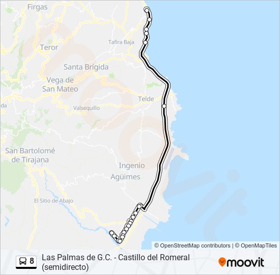 Mapa de 8 de autobús