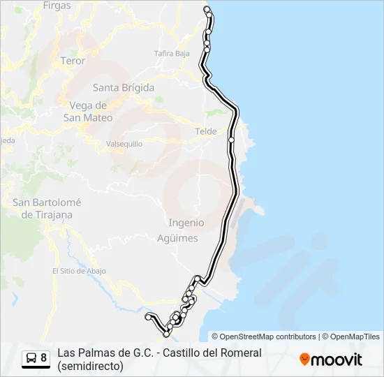 8 Bus Line Map