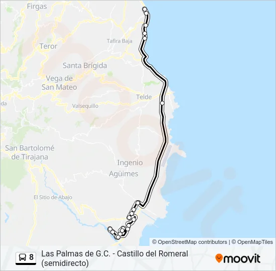 8 Bus Line Map