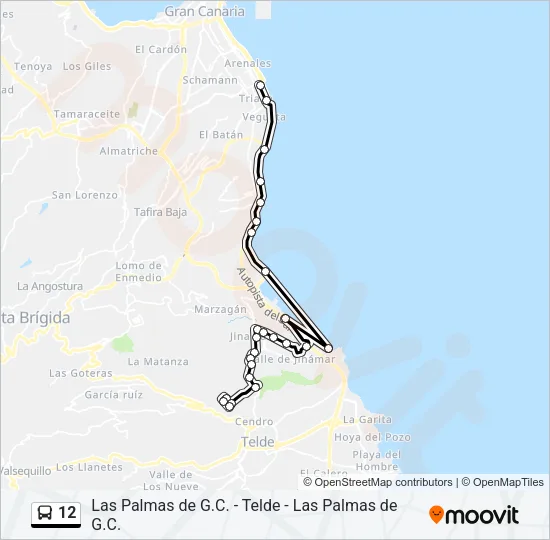 12 Bus Line Map