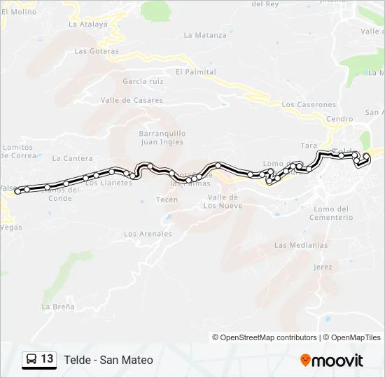 13 Bus Line Map