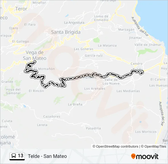 13 Bus Line Map