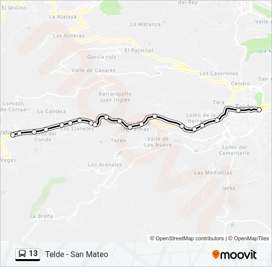 13 Bus Line Map