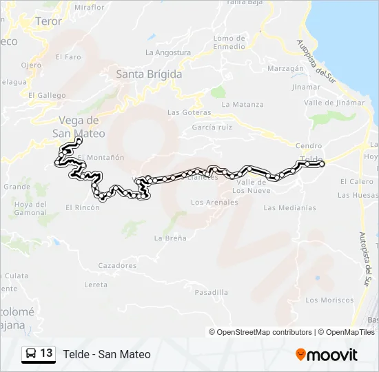 13 Bus Line Map