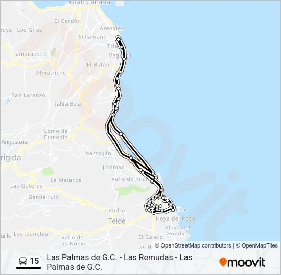 15 Bus Line Map