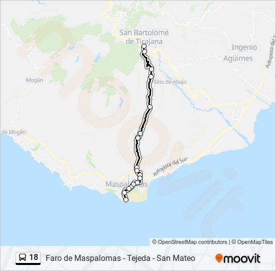 18 bus Line Map