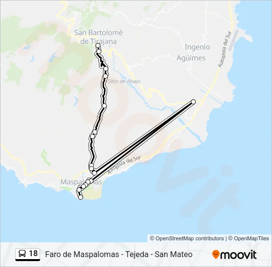 18 Bus Line Map