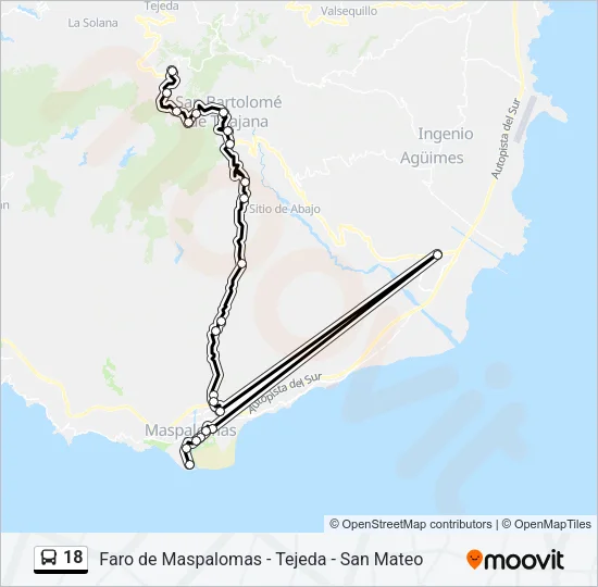 18 Bus Line Map