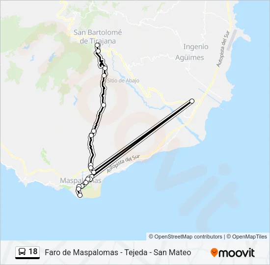 18 Bus Line Map