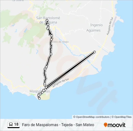 18 Bus Line Map