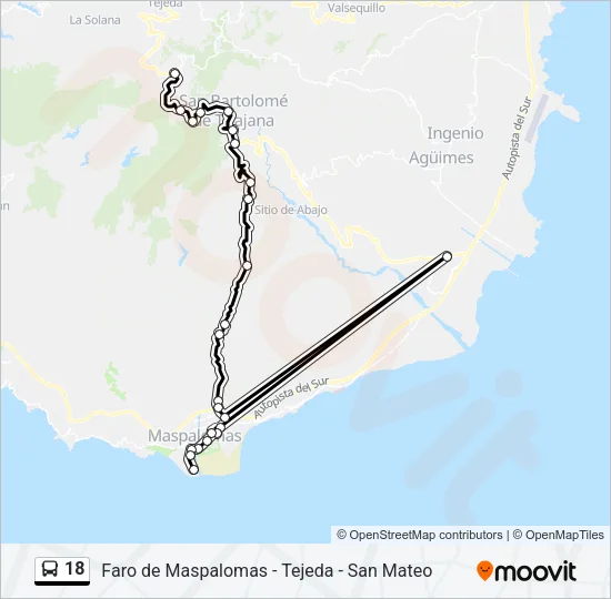 18 Bus Line Map