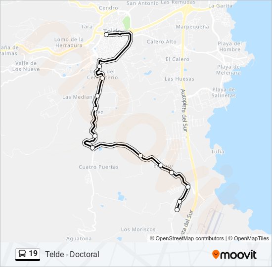 19 bus Line Map