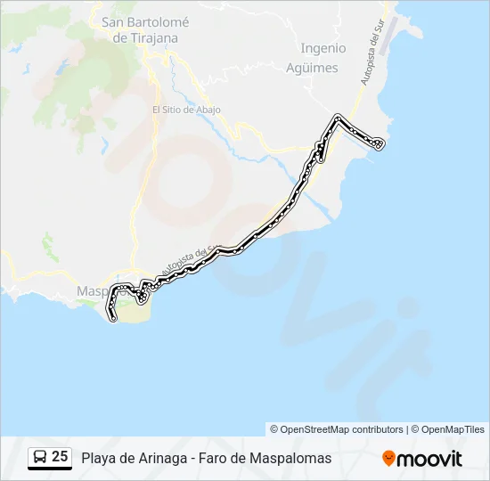 25 Bus Line Map