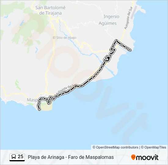 25 Bus Line Map