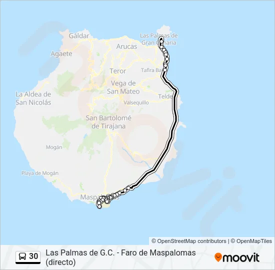30 Bus Line Map