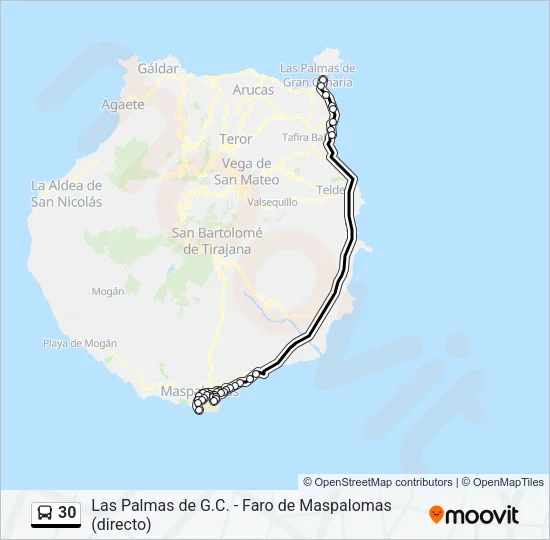 30 Bus Line Map