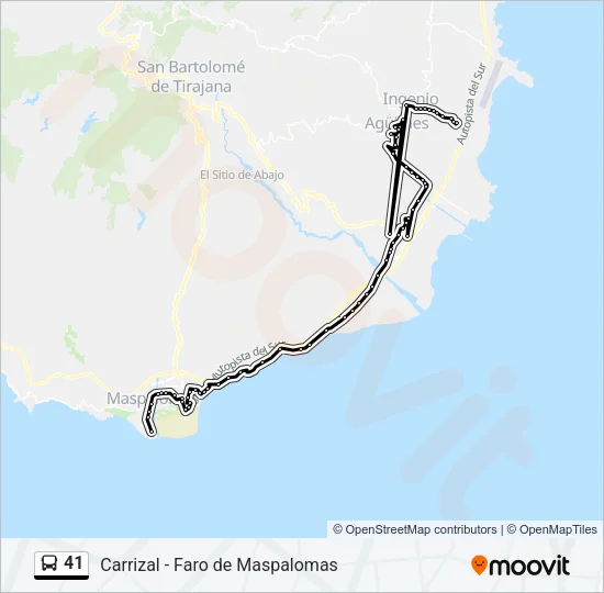 41 Bus Line Map