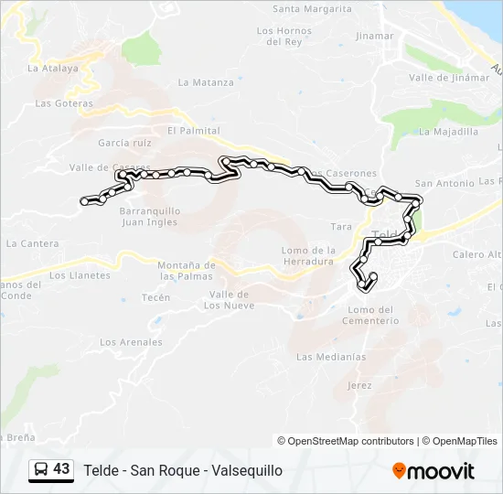 43 Bus Line Map