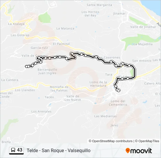 43 Bus Line Map